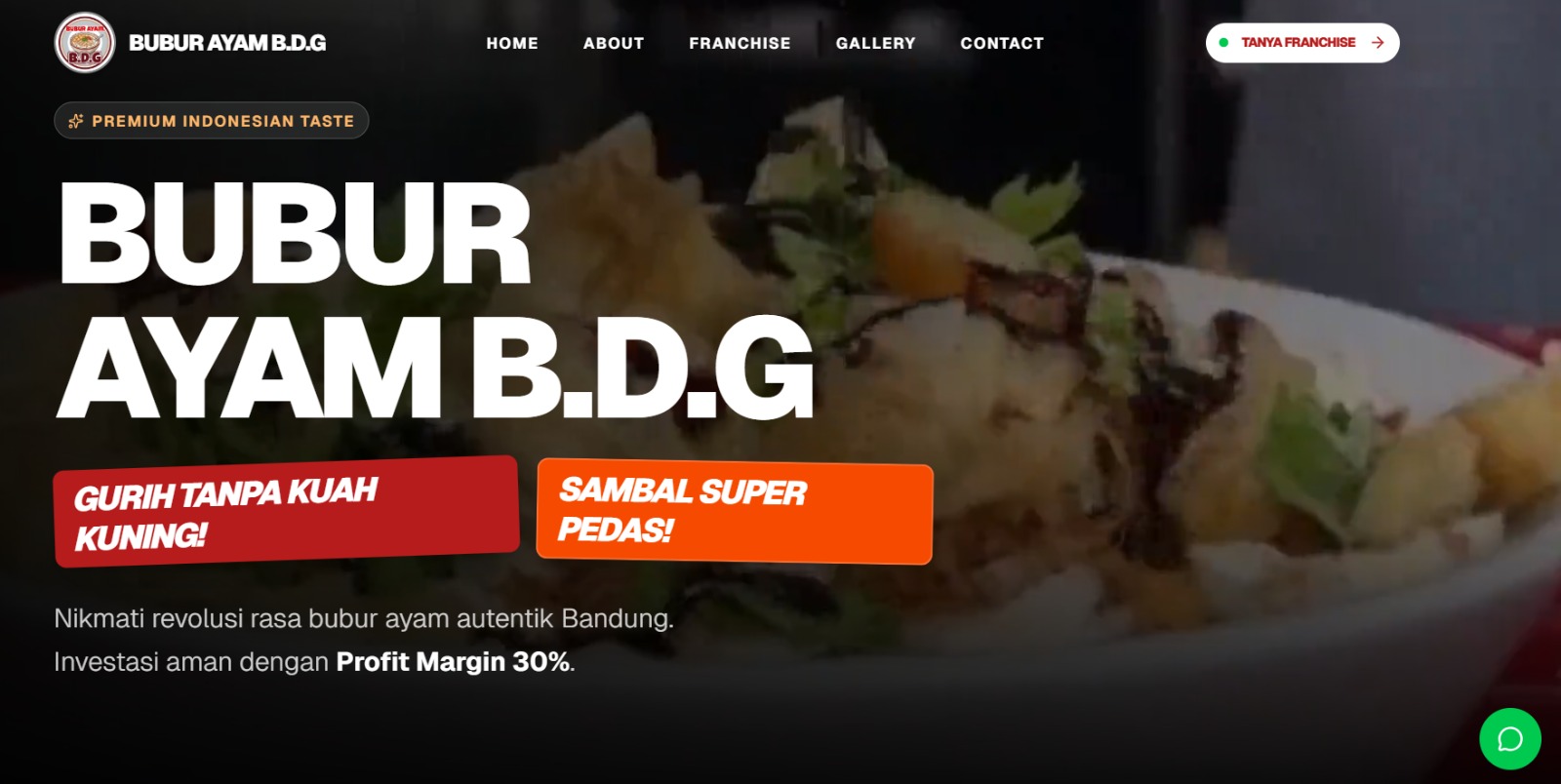 Bubur Ayam B.D.G — Landing Page Penawaran Franchise & Kemitraan Kuliner