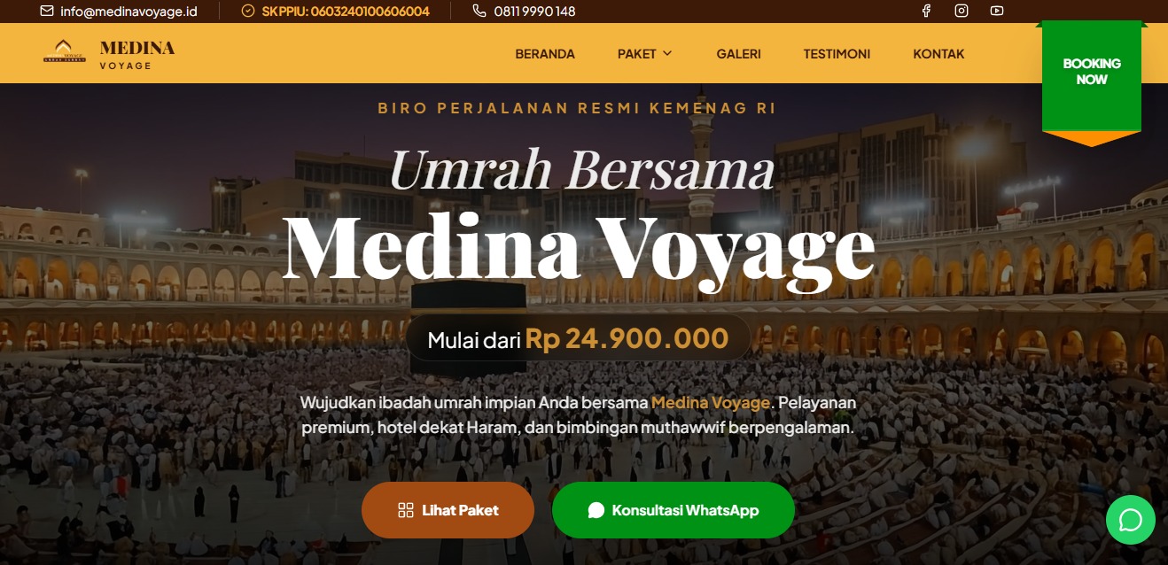 Medina Voyage — Platform Layanan Perjalanan Ibadah Umrah & Muslim Trip Terpercaya