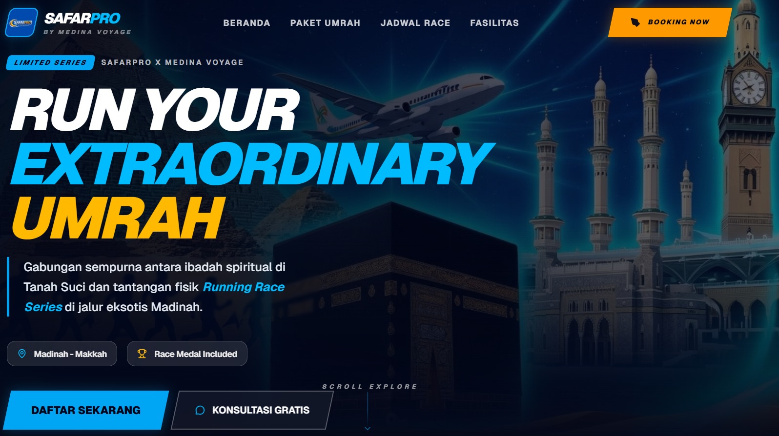 Safar Pro — Landing Page Eksklusif 'Extraordinary Umrah'